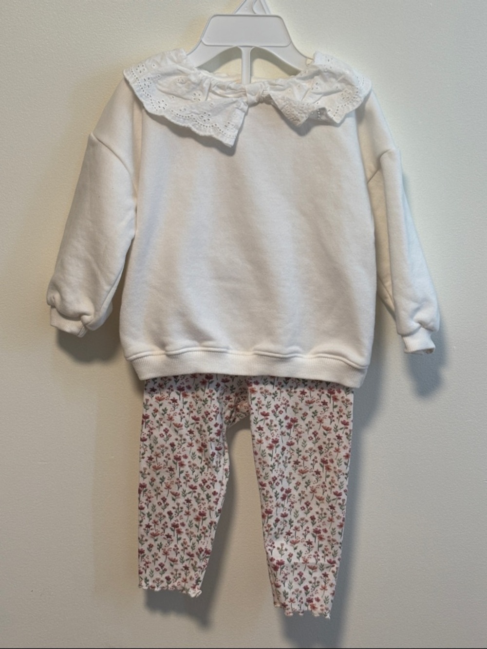 Fred & Flo White Ruffle Neck Baby Top